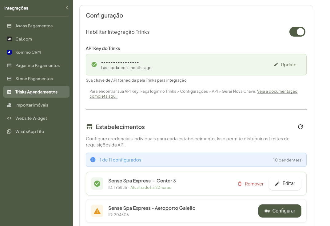 Distribuição de rate limits para Trinks